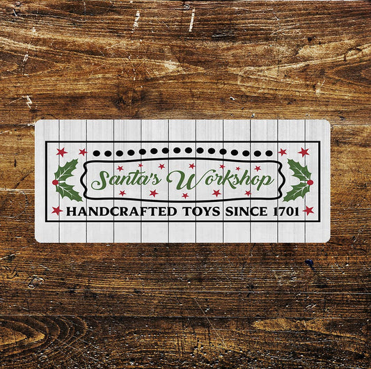 Santa's Workshop Christmas Holly | Metal Sign