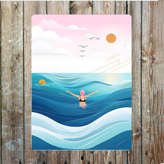 Beach Sea Swimming Seaside | Metal Sign Plaque