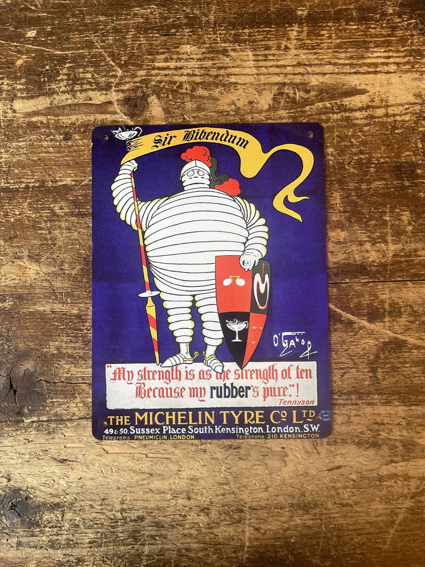 Michelin Types Knight | Metal Advertising Wall Sign