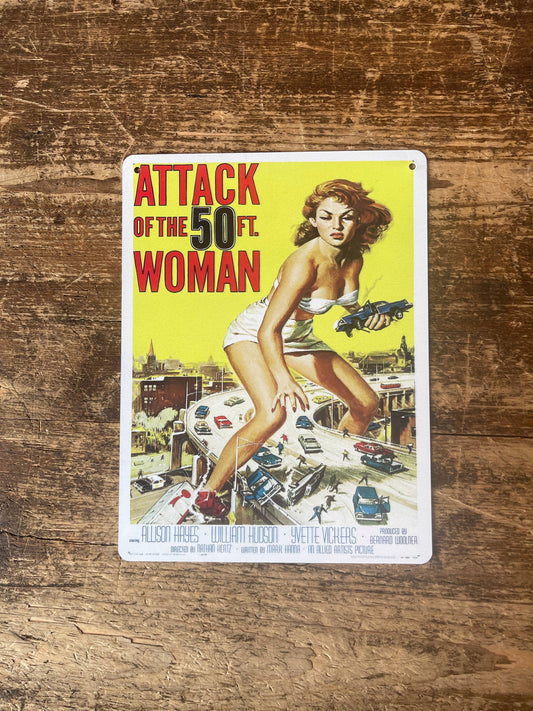 Attack of The 50ft Woman Movie | Metal Movie Wall Sign