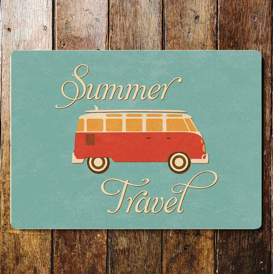 Camper van VW vans pattern summer | Metal Sign Plaque (Co