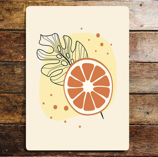 70's style Orange slice kitchen | Metal Wall Sign