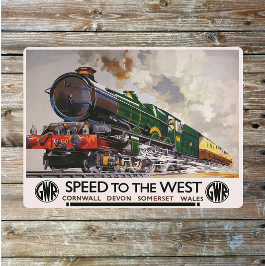 Gwr Railway Train Steam Engine vintage | Metal Sign Plaque