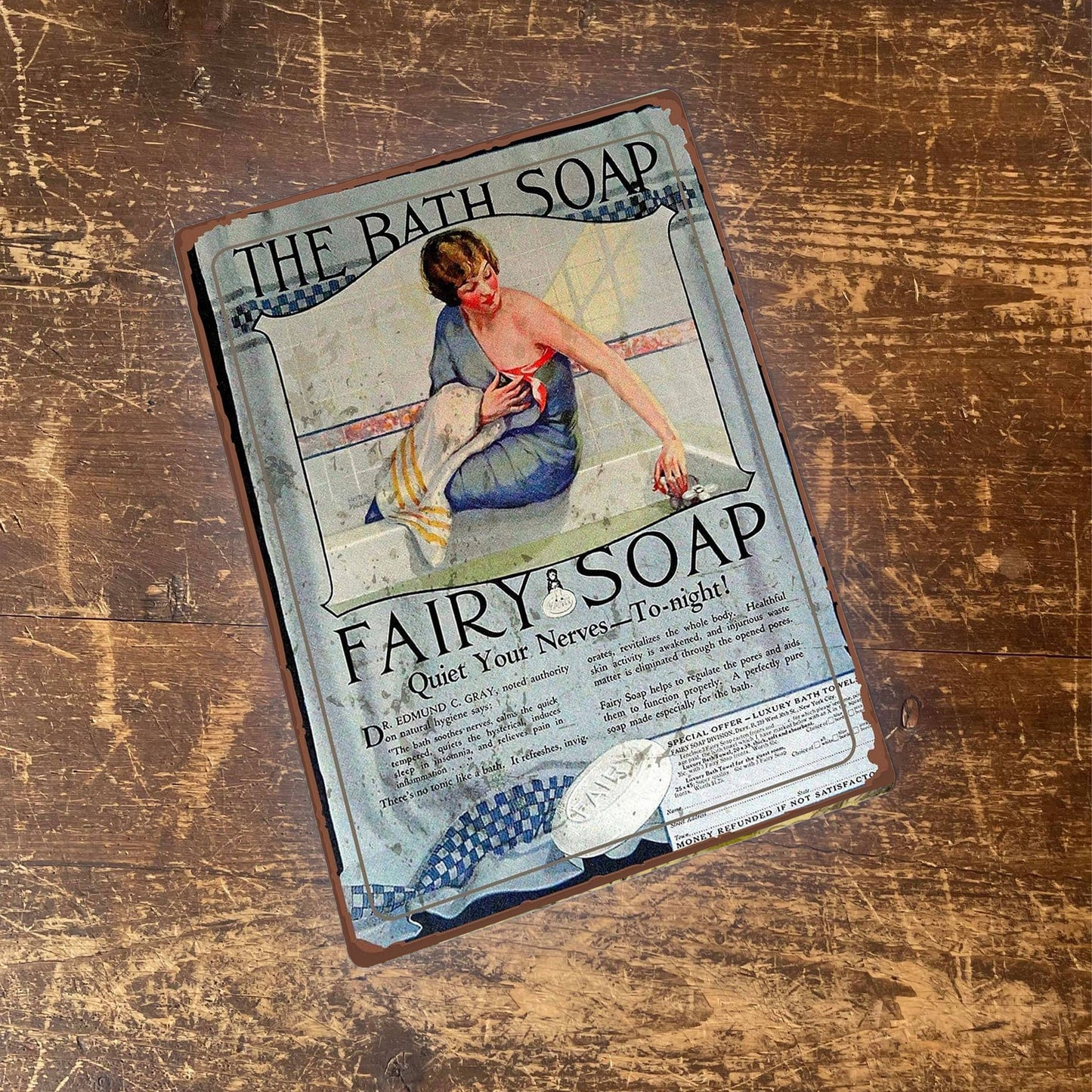 Fairy Soap Quiet Your Nerves To night | Metal Sign