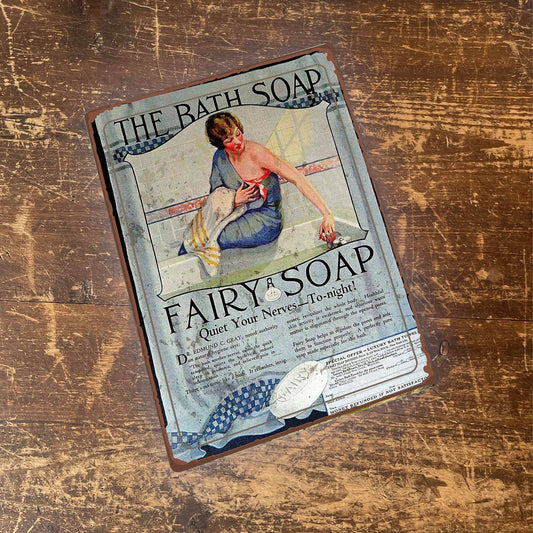 Fairy Soap Quiet Your Nerves To night | Metal Sign