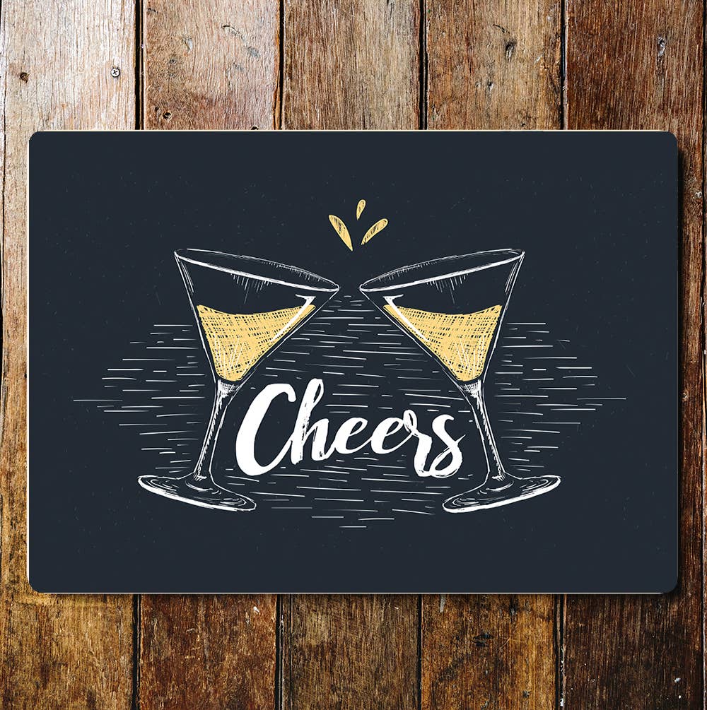 Cocktail bar cheers art | Metal Sign Plaque