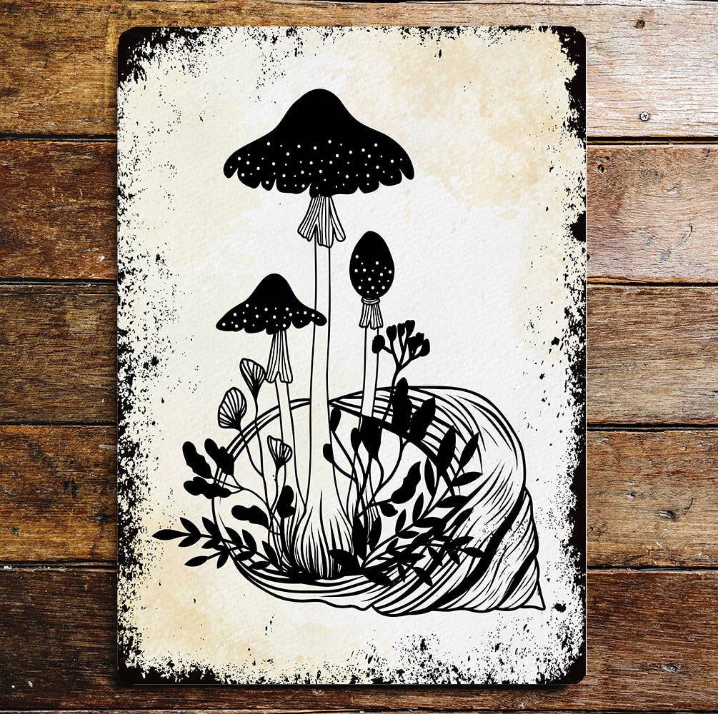 Mushroom Shell mystical | Metal Wall Sign Plaque
