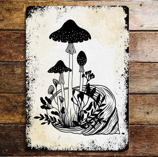 Mushroom Shell mystical | Metal Wall Sign Plaque