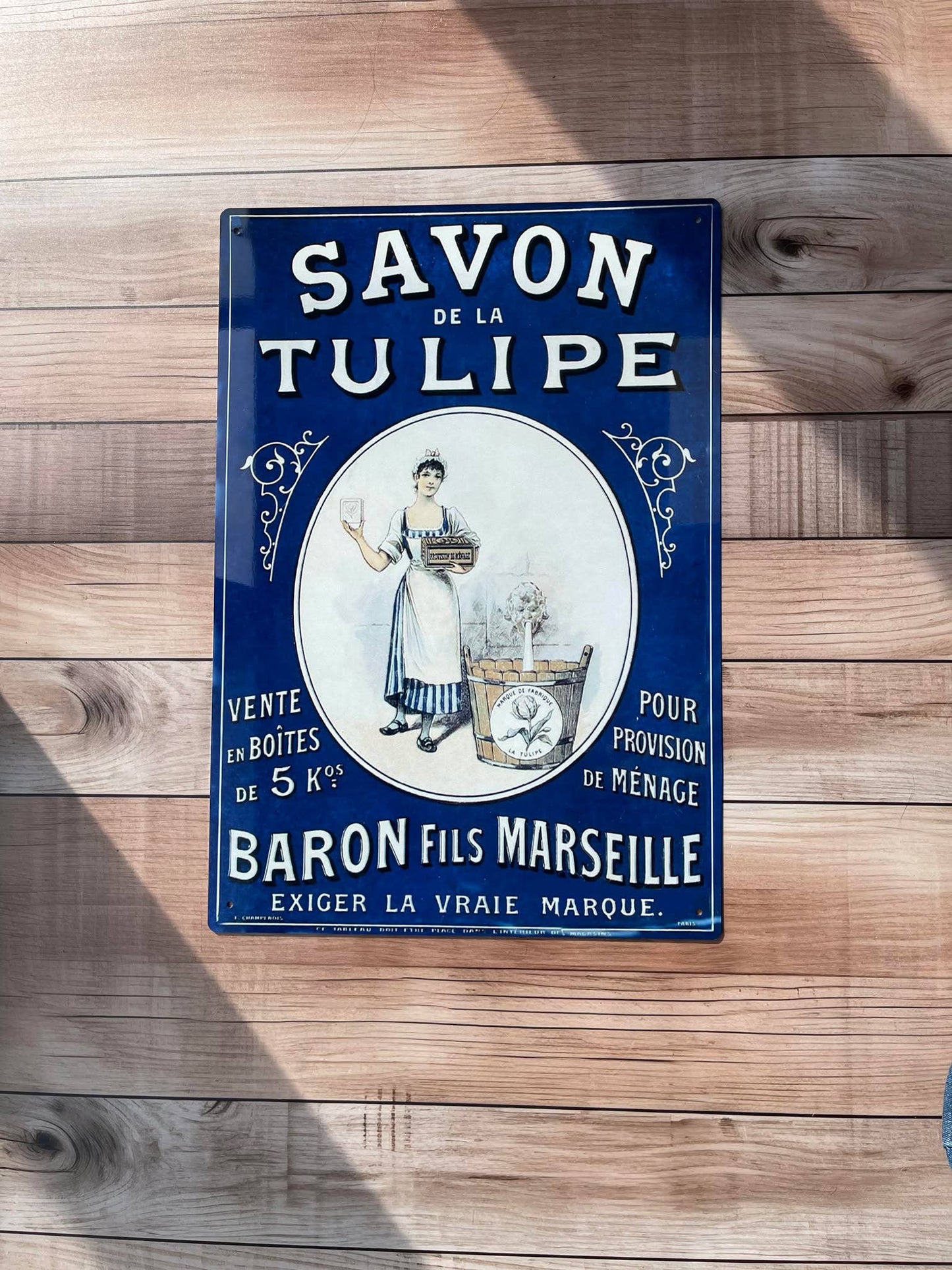 Savon De La Tulipe Metal Advertising Wall Sign
