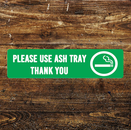 Use Ashtray Pub Smoking Area Sign Metal Long Sign Plaque