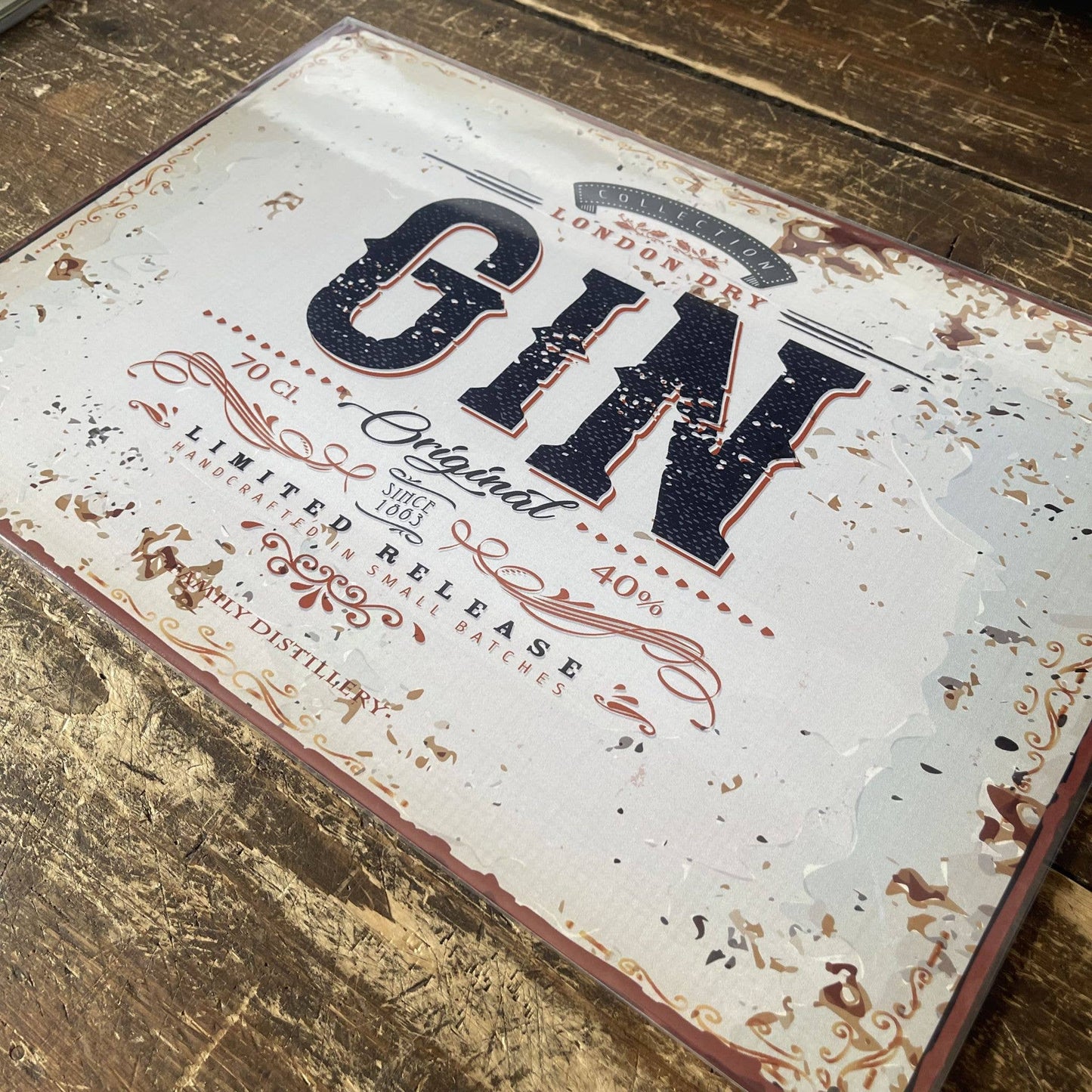 London Dry Gin Bar Tin Sign | Metal Sign Plaque