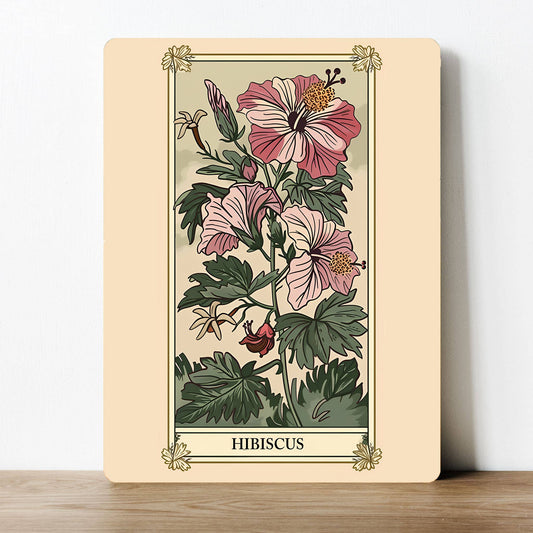 Hibiscus Flower Vintage | Metal Sign Plaque
