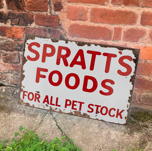 Spratt's Foods For All Pet Stock Metal Sign Plaque