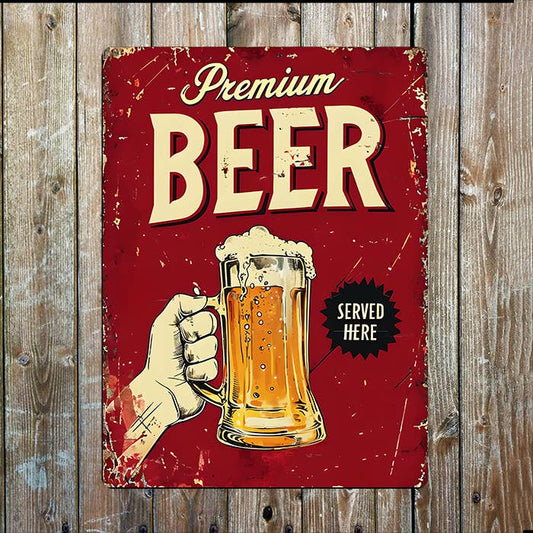 Premium Beer | Bar Pup | Father's Day | Metal Sign Plaque