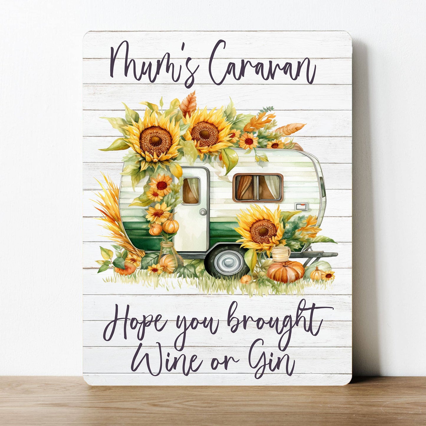 Mum's Caravan Wine or Gin | Metal Sign Plaque