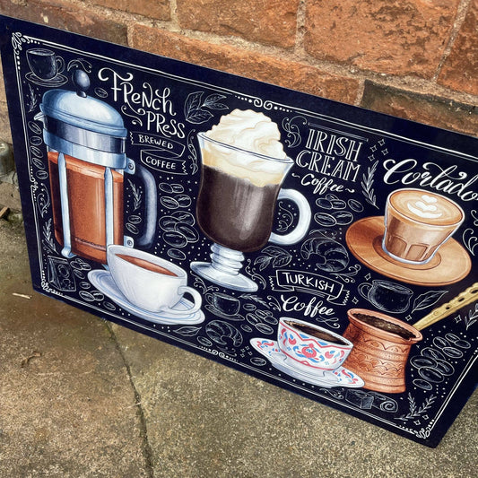 Fresh Roast Coffee Menu 2 | Metal Vintage Wall Sign