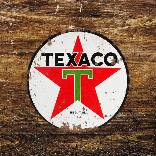 Circle Texaco Gas Fuel Petrol Metal Sign Circle