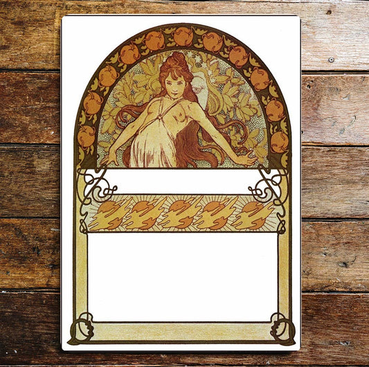 Art Deco Art Nouveau Lady Hair Eye | Metal Sign Plaque