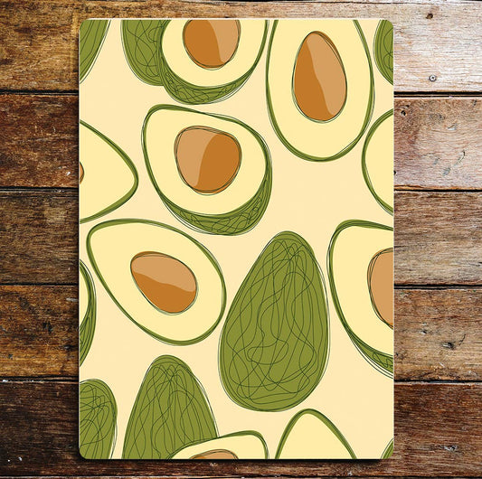 Avocado slices pattern kitchen | Metal Wall Sign