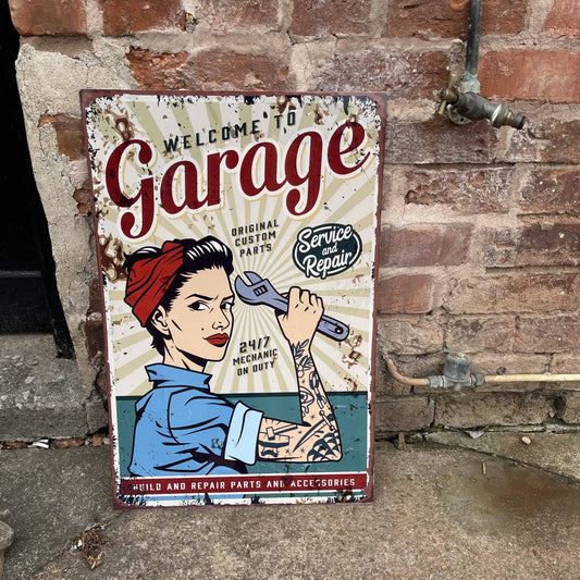 Welcome To Garage | Metal Sign Plaque