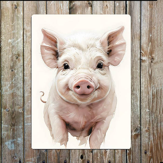 Pink Pig | Farm Farmhouse | Metal Sign Plaque