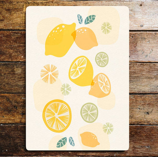 Fresh lemon slices kitchen | Metal Wall Sign