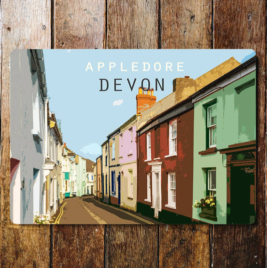Appledore Houses Devon Travel | Metal Wall Sign Plaque