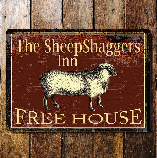 The Sheep Shaggers Pub Sign Metal Vintage Wall Sign