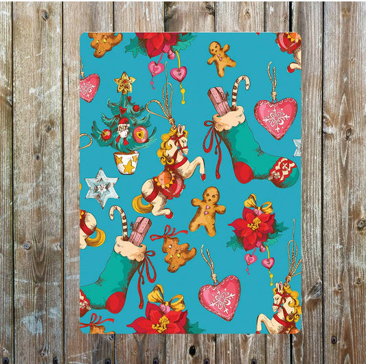 Christmas Stockings Gingerbread Trees | Metal Sign Plaque
