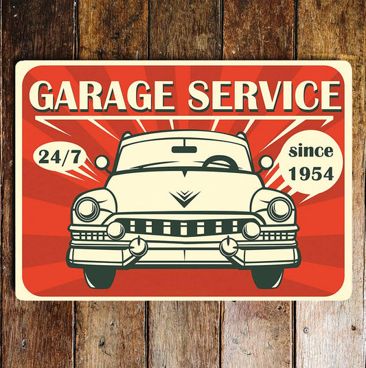 Garage service 24/7 since 1954 car 
 | Metal Sign plaque