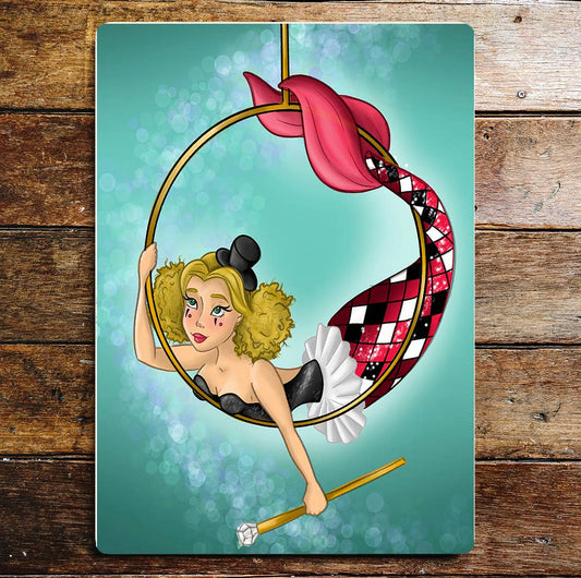 Circus Trapeze Mermaid Harlequin | Metal Sign plaque
