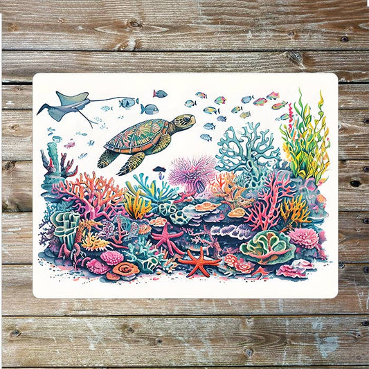 Underwater Coral Reef Sea Nautical | Metal Sign Plaque