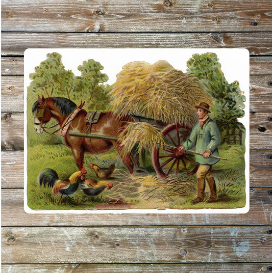Horse and mount vintage | Metal Sign Plaque
