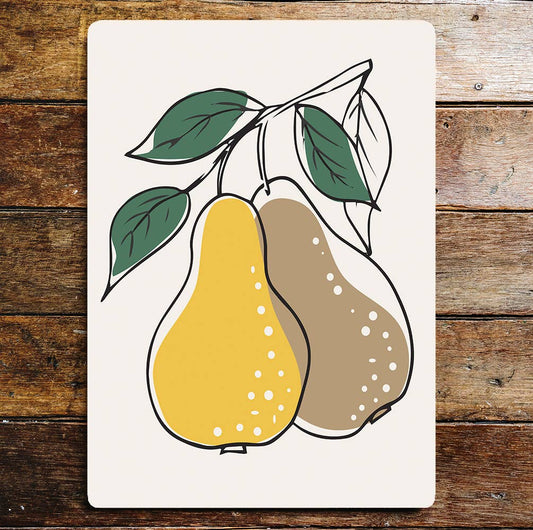 Pears Fruit Kitchen Metal Wall Sign