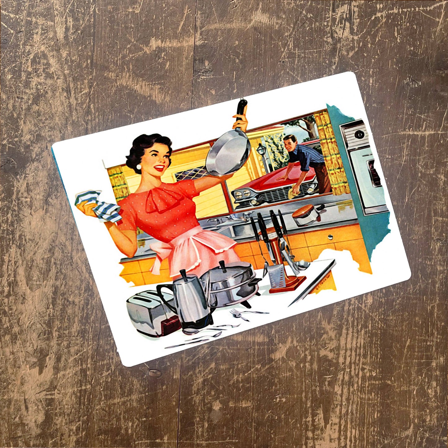 Pinup Girl Kitchen Metal Humour Wall Sign
