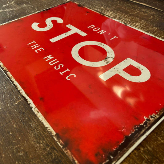 Don't stop the Music | Metal Travel Wall Sign