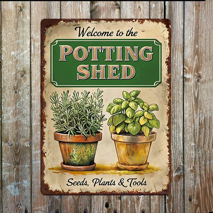Welcome To Potting Shed | Father's Day | Metal Sign Plaque