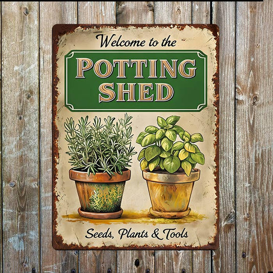 Welcome To Potting Shed | Father's Day | Metal Sign Plaque