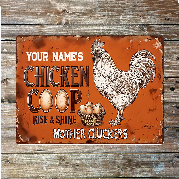 Chicken Coop Name Custom Personalised | Metal Wall Sign