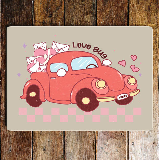 Love bug beetle Valentines | Metal Sign Plaque
