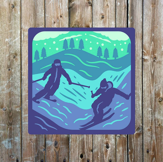 Ice Skiing ski winter | Metal Sign Plaque Square