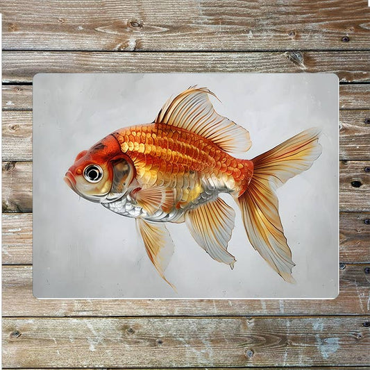 Goldfish Fish Painting Sea Nautical | Metal Sign Plaque