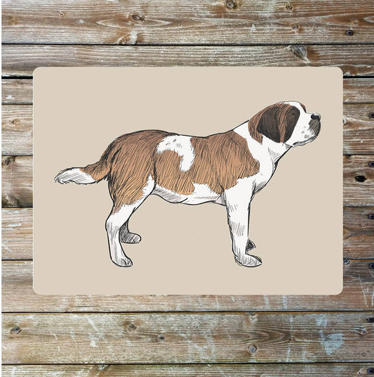 Saint Bernard dog art Metal Sign Plaque