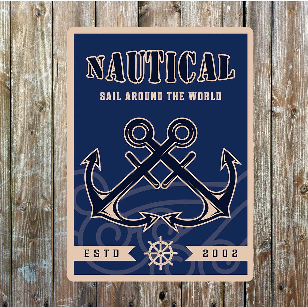 Nautical Sail Around The World | Metal Sign Plaque