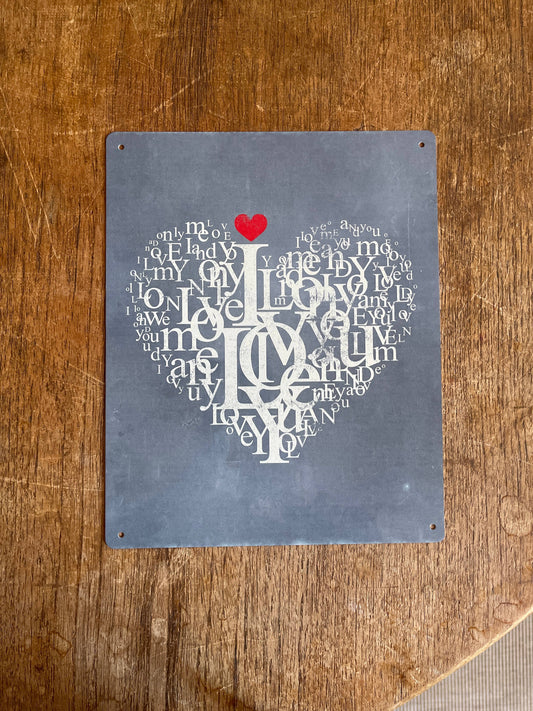 Love Heart, Valentine, | Metal Travel Wall Sign