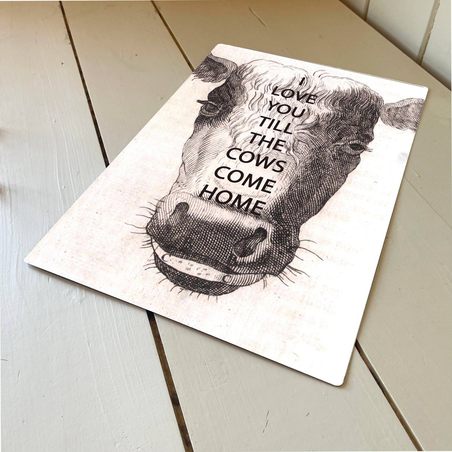Cow I love you till the cows come home | Metal Sign