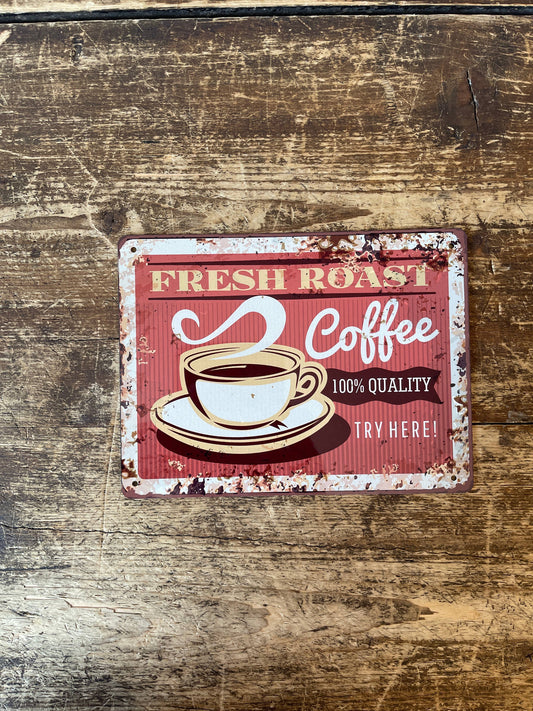 Fresh Roast Coffee | Metal Vintage Wall Sign