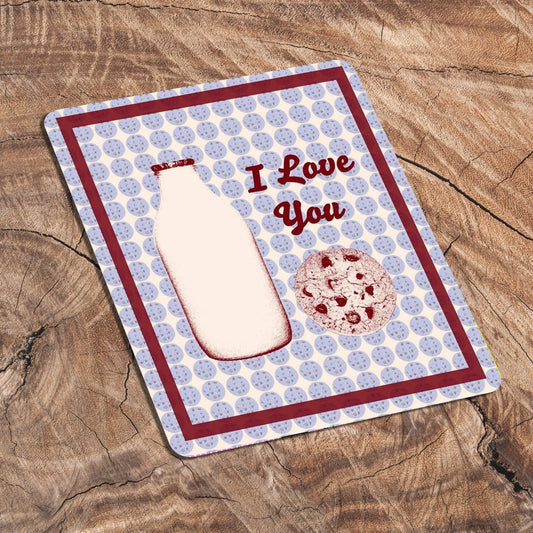 Quote "I Love you Like Milk and Cookies" Metal Sign