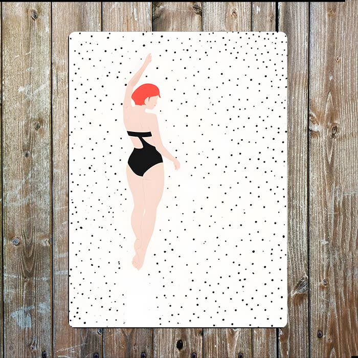 Swimmer Water Spots Sea Nautical Metal Sign Plaque