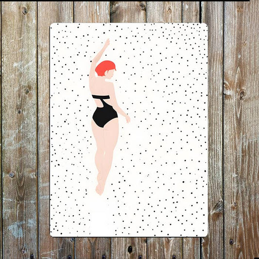 Swimmer Water Spots Sea Nautical Metal Sign Plaque